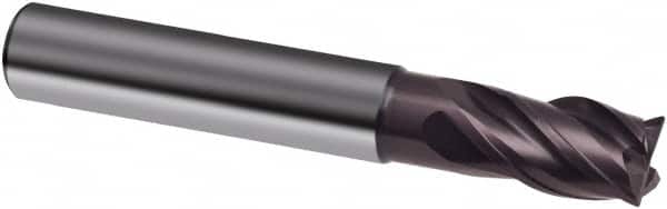 Guhring - 10mm, 14mm LOC, 10mm Shank Diam, 66mm OAL, 4 Flute, Solid Carbide Square End Mill - Single End, FIREX Finish, Spiral Flute, 35/38° Helix, Centercutting, Right Hand Cut, Right Hand Flute, Series 6706 - Benchmark Tooling