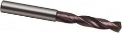 Guhring - 3/4" 140° Spiral Flute Solid Carbide Screw Machine Drill Bit - nano-Si Finish, Right Hand Cut, 79mm Flute Length, 131mm OAL, HF Point, Straight Shank, Through Coolant - Benchmark Tooling