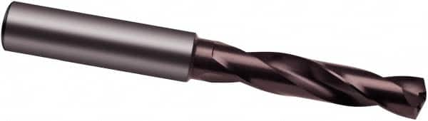 Screw Machine Length Drill Bit: 0.3622″ Dia, 140 °, Solid Carbide nano-A Finish, Right Hand Cut, Spiral Flute, Straight-Cylindrical Shank, Series 8510