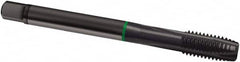 Guhring - #10-32 UNF, 3 Flute, Oxide Finish, Cobalt Spiral Point Tap - Plug Chamfer, Right Hand Thread, 70mm OAL, 2B Class of Fit, Series 2885 - Exact Industrial Supply