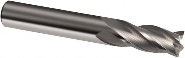 Guhring - 27/64", 1" LOC, 7/16" Shank Diam, 2-3/4" OAL, 4 Flute, Solid Carbide Square End Mill - Single End, Uncoated, Spiral Flute, 30° Helix, Right Hand Cut, Right Hand Flute, Series 3150 - Benchmark Tooling