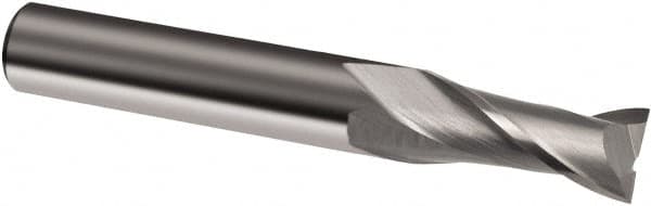 Guhring - 1/2", 2" LOC, 1/2" Shank Diam, 4-1/2" OAL, 2 Flute, Solid Carbide Square End Mill - Single End, Uncoated, Spiral Flute, 30° Helix, Right Hand Cut, Right Hand Flute, Series 3147 - Benchmark Tooling