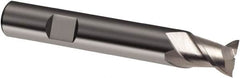 Guhring - 14mm, 14mm LOC, 14mm Shank Diam, 75mm OAL, 2 Flute, Solid Carbide Square End Mill - Single End, Uncoated, Spiral Flute, 45° Helix, Right Hand Cut, Right Hand Flute, Series 3126 - Benchmark Tooling