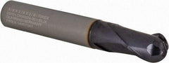Guhring - 3/8" Diam, 3/8" LOC, 2 Flute Solid Carbide Ball End Mill - FIREX Finish, Single End, 2-1/2" OAL, 3/8" Shank Diam - Benchmark Tooling