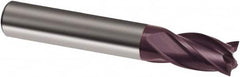 Guhring - 3/8", 5/8" LOC, 3/8" Shank Diam, 2" OAL, 4 Flute, Solid Carbide Square End Mill - Single End, FIREX Finish, Spiral Flute, 30° Helix, Right Hand Cut, Right Hand Flute, Series 3093 - Benchmark Tooling