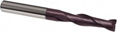 Guhring - 1/2", 2" LOC, 1/2" Shank Diam, 4-1/2" OAL, 2 Flute, Solid Carbide Square End Mill - Single End, FIREX Finish, Spiral Flute, 30° Helix, Right Hand Cut, Right Hand Flute, Series 3088 - Benchmark Tooling