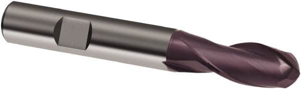 Guhring - 5mm, 10mm LOC, 6mm Shank Diam, 57mm OAL, 2 Flute, Solid Carbide Square End Mill - Single End, FIREX Finish, Spiral Flute, 30° Helix, Right Hand Cut, Right Hand Flute, Series 3049 - Benchmark Tooling