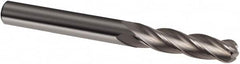 Guhring - 10mm Diam, 40mm LOC, 4 Flute Solid Carbide Ball End Mill - Uncoated, Single End, 100mm OAL, 10mm Shank Diam, Spiral Flute - Benchmark Tooling