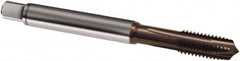 Guhring - #8-32 UNC, 3 Flute, TiAlN Finish, Powdered Metal Spiral Point Tap - Plug Chamfer, Right Hand Thread, 63mm OAL, 2BX Class of Fit, Series 2918 - Exact Industrial Supply