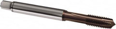 Guhring - M6x0.50 Metric Fine, 3 Flute, TiAlN Finish, Powdered Metal Spiral Point Tap - Plug Chamfer, Right Hand Thread, 80mm OAL, 6H Class of Fit, Series 2917 - Exact Industrial Supply