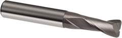 Guhring - 8mm, 16mm LOC, 8mm Shank Diam, 63mm OAL, 2 Flute, Solid Carbide Square End Mill - Single End, Uncoated, Spiral Flute, 30° Helix, Right Hand Cut, Right Hand Flute, Series 3106 - Benchmark Tooling