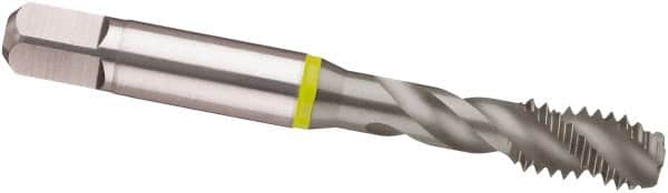 Guhring - 5/16-18 UNC 3 Flute 2B Modified Bottoming Spiral Flute Tap - Cobalt, MolyGlide Finish, 2.72" OAL, Right Hand Flute, Right Hand Thread, H4/H5, Series 3964 - Exact Industrial Supply