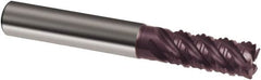 Guhring - 14mm, 26mm LOC, 14mm Shank Diam, 83mm OAL, 5 Flute, Solid Carbide Square End Mill - Single End, FIREX Finish, Spiral Flute, 45° Helix, Right Hand Cut, Right Hand Flute, Series 3889 - Benchmark Tooling
