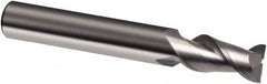 Guhring - 3/8", 1-1/8" LOC, 3/8" Shank Diam, 3" OAL, 2 Flute, Solid Carbide Square End Mill - Single End, Super-A Finish, Spiral Flute, 45° Helix, Right Hand Cut, Right Hand Flute, Series 3875 - Benchmark Tooling