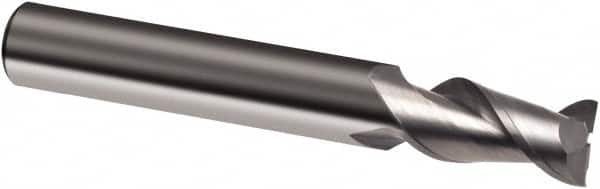Guhring - 9/16", 1-1/8" LOC, 9/16" Shank Diam, 3-1/2" OAL, 2 Flute, Solid Carbide Square End Mill - Single End, Super-A Finish, Spiral Flute, 45° Helix, Right Hand Cut, Right Hand Flute, Series 3874 - Benchmark Tooling