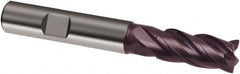 Guhring - 12mm, 26mm LOC, 12mm Shank Diam, 83mm OAL, 4 Flute, Solid Carbide Square End Mill - Single End, FIREX Finish, Spiral Flute, 35/38° Helix, Centercutting, Right Hand Cut, Right Hand Flute, Series 3873 - Benchmark Tooling