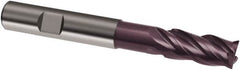 Guhring - 8mm, 19mm LOC, 8mm Shank Diam, 75mm OAL, 4 Flute, Solid Carbide Square End Mill - Single End, FIREX Finish, Spiral Flute, 35/38° Helix, Centercutting, Right Hand Cut, Right Hand Flute, Series 3838 - Benchmark Tooling