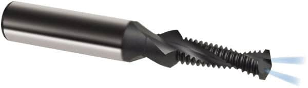 Guhring - M8x0.75 Metric Fine, 0.2854" Cutting Diam, 2 Flute, Solid Carbide Helical Flute Thread Mill - Internal Thread, 20.8mm LOC, 74mm OAL, 10mm Shank Diam - Benchmark Tooling