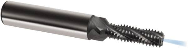 Guhring - M16x1.5 Metric Fine, 0.5039" Cutting Diam, 4 Flute, Solid Carbide Helical Flute Thread Mill - Internal Thread, 1-5/8" LOC, 102mm OAL, 18mm Shank Diam - Benchmark Tooling