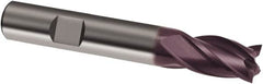 Guhring - 8mm, 12mm LOC, 8mm Shank Diam, 58mm OAL, 4 Flute, Solid Carbide Square End Mill - Single End, FIREX Finish, Spiral Flute, 30° Helix, Right Hand Cut, Right Hand Flute, Series 3721 - Benchmark Tooling