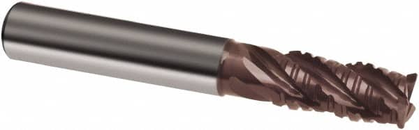 Guhring - 6mm, 13mm LOC, 6mm Shank Diam, 57mm OAL, 4 Flute, Solid Carbide Square End Mill - Single End, Nano-A Finish, Spiral Flute, 36/38° Helix, Centercutting, Right Hand Cut, Right Hand Flute, Series 3696 - Benchmark Tooling