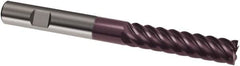 Guhring - 8mm, 40mm LOC, 8mm Shank Diam, 100mm OAL, 6 Flute, Solid Carbide Square End Mill - Single End, FIREX Finish, Spiral Flute, 45° Helix, Right Hand Cut, Right Hand Flute, Series 3693 - Benchmark Tooling