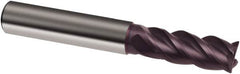 Guhring - 5mm, 13mm LOC, 6mm Shank Diam, 57mm OAL, 4 Flute, Solid Carbide Square End Mill - Single End, FIREX Finish, Spiral Flute, 40/42° Helix, Centercutting, Right Hand Cut, Right Hand Flute, Series 3629 - Benchmark Tooling