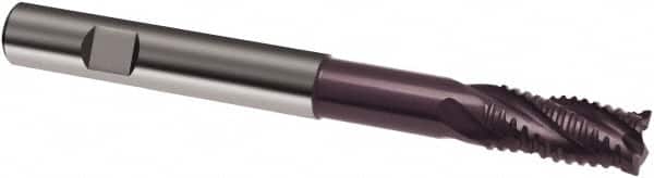 Guhring - 16mm, 32mm LOC, 16mm Shank Diam, 150mm OAL, 4 Flute, Solid Carbide Square End Mill - Single End, FIREX Finish, Spiral Flute, 30/32° Helix, Centercutting, Right Hand Cut, Right Hand Flute, Series 3600 - Benchmark Tooling