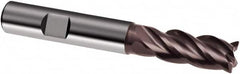 Guhring - 8mm, 19mm LOC, 7.5mm Shank Diam, 63mm OAL, 4 Flute, Solid Carbide Square End Mill - Single End, Super-A Finish, Spiral Flute, 35/38° Helix, Centercutting, Right Hand Cut, Right Hand Flute, Series 3499 - Benchmark Tooling