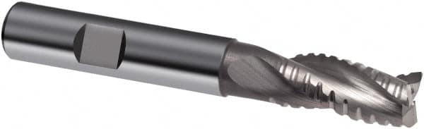 Guhring - 6mm, 13mm LOC, 6mm Shank Diam, 57mm OAL, 3 Flute, Solid Carbide Square End Mill - Single End, Uncoated, Spiral Flute, 29/30/31° Helix, Centercutting, Right Hand Cut, Right Hand Flute, Series 3469 - Benchmark Tooling