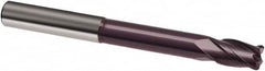 Guhring - 12mm, 18mm LOC, 12mm Shank Diam, 150mm OAL, 4 Flute, Solid Carbide Square End Mill - Single End, FIREX Finish, Spiral Flute, 30° Helix, Right Hand Cut, Right Hand Flute, Series 3362 - Benchmark Tooling