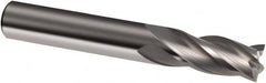 Guhring - 4mm, 11mm LOC, 4mm Shank Diam, 50mm OAL, 4 Flute, Solid Carbide Square End Mill - Single End, Uncoated, Spiral Flute, 30° Helix, Right Hand Cut, Right Hand Flute, Series 3304 - Benchmark Tooling