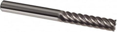 Guhring - 3/8", 1-1/8" LOC, 3/8" Shank Diam, 3" OAL, 6 Flute, Solid Carbide Square End Mill - Single End, Uncoated, Spiral Flute, 45° Helix, Right Hand Cut, Right Hand Flute, Series 3180 - Benchmark Tooling