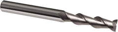 Guhring - 1/4", 1-1/8" LOC, 1/4" Shank Diam, 3" OAL, 2 Flute, Solid Carbide Square End Mill - Single End, Uncoated, Spiral Flute, 45° Helix, Right Hand Cut, Right Hand Flute, Series 3175 - Benchmark Tooling