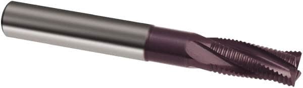 Guhring - 3/8", 7/8" LOC, 3/8" Shank Diam, 3" OAL, 4 Flute, Solid Carbide Square End Mill - Single End, FIREX Finish, Spiral Flute, 20° Helix, Right Hand Cut, Right Hand Flute, Series 3190 - Benchmark Tooling