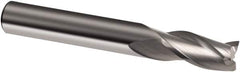 Guhring - 3/16", 5/8" LOC, 3/16" Shank Diam, 2" OAL, 3 Flute, Solid Carbide Square End Mill - Single End, Uncoated, Spiral Flute, 30° Helix, Right Hand Cut, Right Hand Flute, Series 3168 - Benchmark Tooling