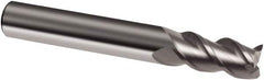 Guhring - 4mm, 8mm LOC, 4mm Shank Diam, 50mm OAL, 3 Flute, Solid Carbide Square End Mill - Single End, Uncoated, Spiral Flute, 45° Helix, Right Hand Cut, Right Hand Flute, Series 3203 - Benchmark Tooling