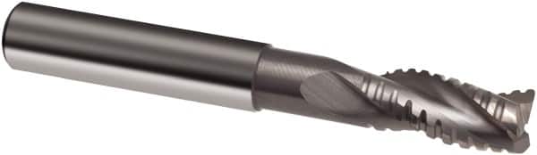 Guhring - 10mm, 22mm LOC, 10mm Shank Diam, 80mm OAL, 3 Flute, Solid Carbide Square End Mill - Single End, Uncoated, Spiral Flute, 29/30/31° Helix, Centercutting, Right Hand Cut, Right Hand Flute, Series 3470 - Benchmark Tooling