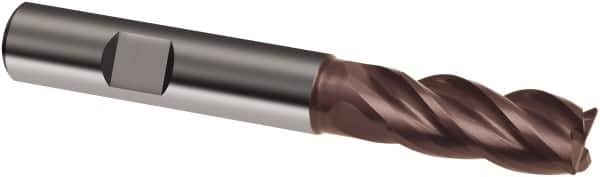 Guhring - 10mm, 22mm LOC, 10mm Shank Diam, 72mm OAL, 4 Flute, Solid Carbide Square End Mill - Single End, Nano-A Finish, Spiral Flute, 36/38° Helix, Centercutting, Right Hand Cut, Right Hand Flute, Series 3803 - Benchmark Tooling