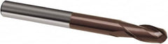 Guhring - 4mm, 8mm LOC, 4mm Shank Diam, 80mm OAL, 2 Flute, Solid Carbide Square End Mill - Single End, TiAlN Finish, Spiral Flute, 30° Helix, Right Hand Cut, Right Hand Flute, Series 3866 - Benchmark Tooling