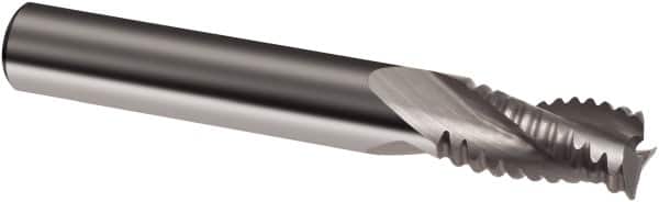 Guhring - 1", 1-3/4" LOC, 1" Shank Diam, 4" OAL, 3 Flute, Solid Carbide Square End Mill - Single End, Uncoated, Spiral Flute, 30° Helix, Right Hand Cut, Right Hand Flute, Series 3884 - Benchmark Tooling