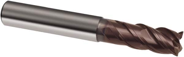Guhring - 8mm, 19mm LOC, 8mm Shank Diam, 63mm OAL, 4 Flute, Solid Carbide Square End Mill - Single End, TiAlN Finish, Spiral Flute, 40/42° Helix, Centercutting, Right Hand Cut, Right Hand Flute, Series 3895 - Benchmark Tooling