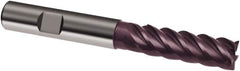 Guhring - 5mm, 15mm LOC, 6mm Shank Diam, 65mm OAL, 5 Flute, Solid Carbide Square End Mill - Single End, FIREX Finish, Spiral Flute, 45° Helix, Centercutting, Right Hand Cut, Right Hand Flute, Series 3898 - Benchmark Tooling