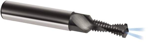 Guhring - 1/2-20 UNF, 0.4528" Cutting Diam, 2 Flute, Solid Carbide Helical Flute Thread Mill - Internal Thread, 27.5mm LOC, 90mm OAL, 14mm Shank Diam - Benchmark Tooling