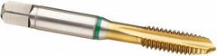 Guhring - 3/8-24 UNC, 3 Flute, TiN Finish, Cobalt Spiral Point Tap - Plug Chamfer, Right Hand Thread, 2.941" OAL, Series 3983 - Exact Industrial Supply