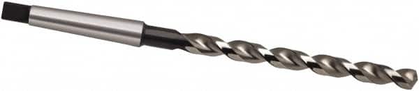 Guhring - 31.5mm, 3MT 130° Point High Speed Steel Taper Shank Drill Bit - Oxide Finish, 239mm Flute Length, 360mm OAL, Parabolic Flute, Series 551 - Benchmark Tooling