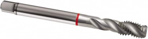 Guhring - M12x1.00 Metric Fine 3 Flute 6H Modified Bottoming Spiral Flute Tap - Cobalt, Bright Finish, 100mm OAL, Right Hand Flute, Right Hand Thread, D4/D5, Series 835 - Exact Industrial Supply