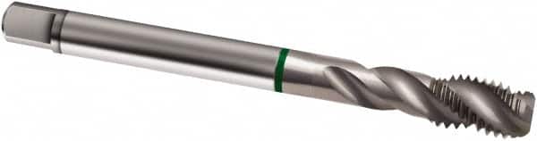 Guhring - M6x0.75 Metric Fine 3 Flute 6H Modified Bottoming Spiral Flute Tap - Cobalt, Bright Finish, 80mm OAL, Right Hand Flute, Right Hand Thread, D3/D4, Series 2424 - Exact Industrial Supply