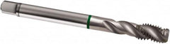 Guhring - M6x0.75 Metric Fine 3 Flute 6H Modified Bottoming Spiral Flute Tap - Cobalt, Bright Finish, 80mm OAL, Right Hand Flute, Right Hand Thread, D3/D4, Series 2424 - Exact Industrial Supply