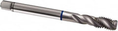 Guhring - 7/16-14 UNC 3 Flute 2B Modified Bottoming Spiral Flute Tap - Cobalt, Bright Finish, 100mm OAL, Right Hand Flute, Right Hand Thread, H5/H6, Series 1986 - Exact Industrial Supply